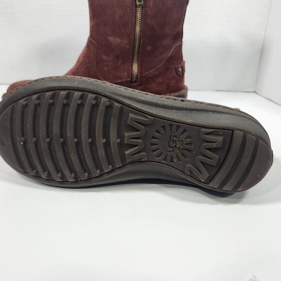 Ugg Leather Ankle Zip Up Boots Size 6 - Picture 3 of 4